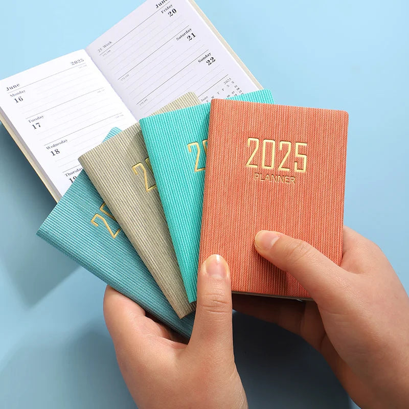 2025 A7 Pocket Planner – 365 Day PU Cover Notebook, Daily & Weekly Calendar, Office & School Agenda