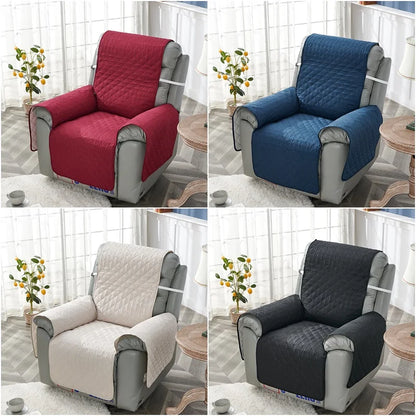 Anti-Slip Recliner Chair Cover – Quilted Solid Color Seat Slipcover, Anti-Wear Armchair Cushion for Living Room Home