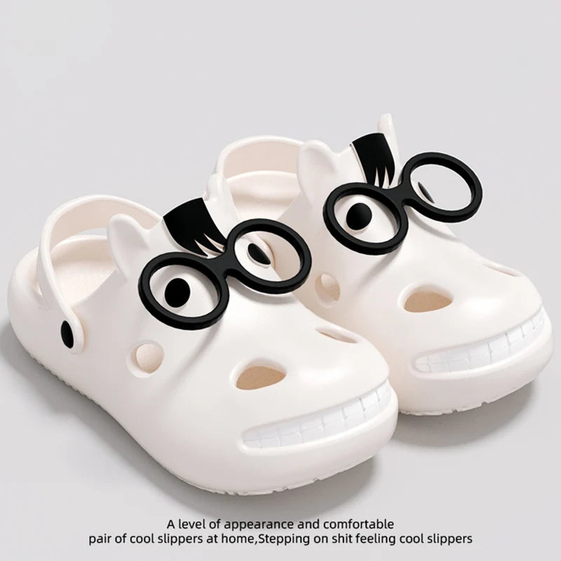 Funny Cartoon Platform Clogs - Soft EVA Slip-On Beach Sandals for Women & Couples