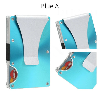 RFID Carbon Fiber Metal Wallet for Men – Slim Minimalist Card Holder, Thin Small Money Clip Purse