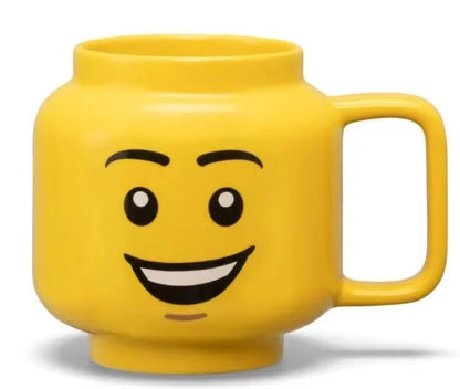 Cartoon Ceramic Mug 250ML - Cute Impish Expression Figure Head Pattern, Coffee Milk Tea Drinkware for Couples, Friends, and Family