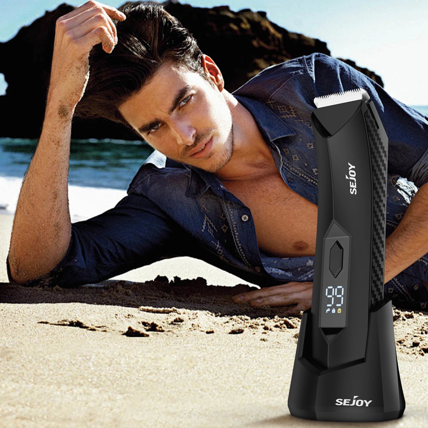 Sejoy Professional Men’s Hair Clippers – Electric Trimmer for Beard, Body, Groin & Pubic Hair Shaving