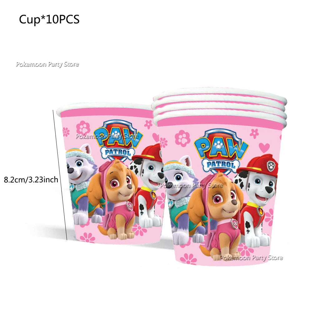 Paw Patrol Kids Birthday Party Supplies Set – Cups, Plates, Napkins, Gift Bags & Cake Toppers Decorations Kit