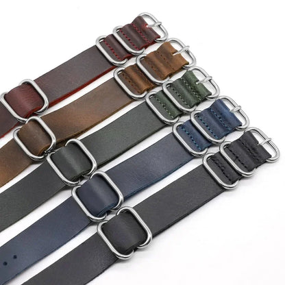 Vintage Genuine Leather Watch Strap – Handmade Brown Cowhide Replacement Band for Men & Women (18mm, 20mm, 22mm)