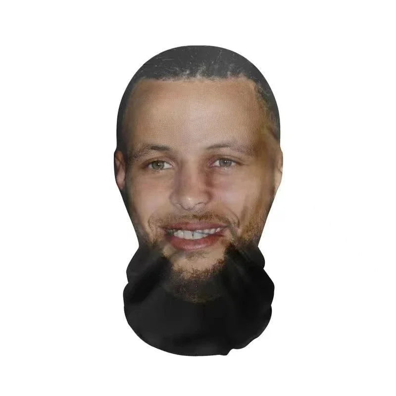 3D Printed Full Face Mask – Elastic Mesh Cosplay Hood for Men & Women, Party & Novelty Costume Prop