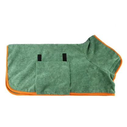 Absorbent Quick Dry Pet Bathrobe – Dog & Cat Bath Towel Robe for Small & Large Pets, Fast Drying Pet Cleaning Supplies