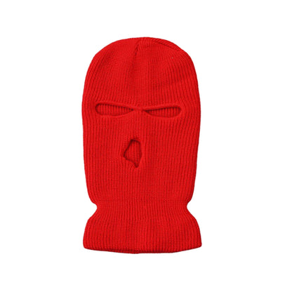 Motorcycle Windproof Full Face Knit Hat - Custom Ski Mask for Men, Warm Wool Balaclava with 3 Holes, Embroidered Winter Ski Mask