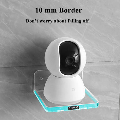 Adhesive Floating Shelf – Wall-Mounted Clear Plastic Shelf for Small Items, Soundbar & Smart Speaker, No Drilling