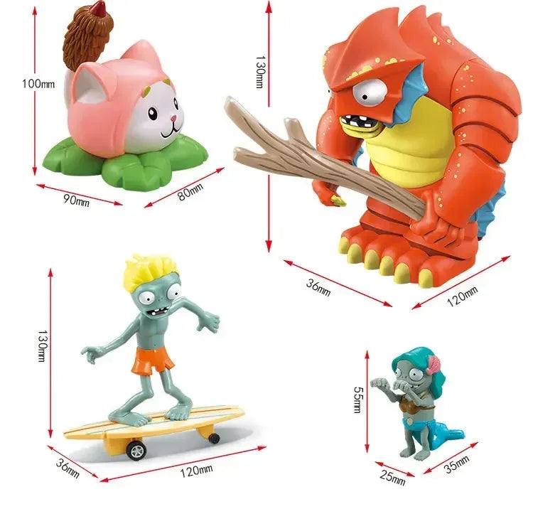 Plants vs Zombies 2 Toy Figure Set – Mechanical Shark & Wild West Gargantuar Game Character Collectible Gift