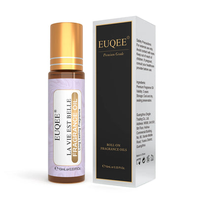 EUQEE 10ml Women's Roller Fragrance Oil - Coconut, Vanilla & Floral Aroma Scent Oil