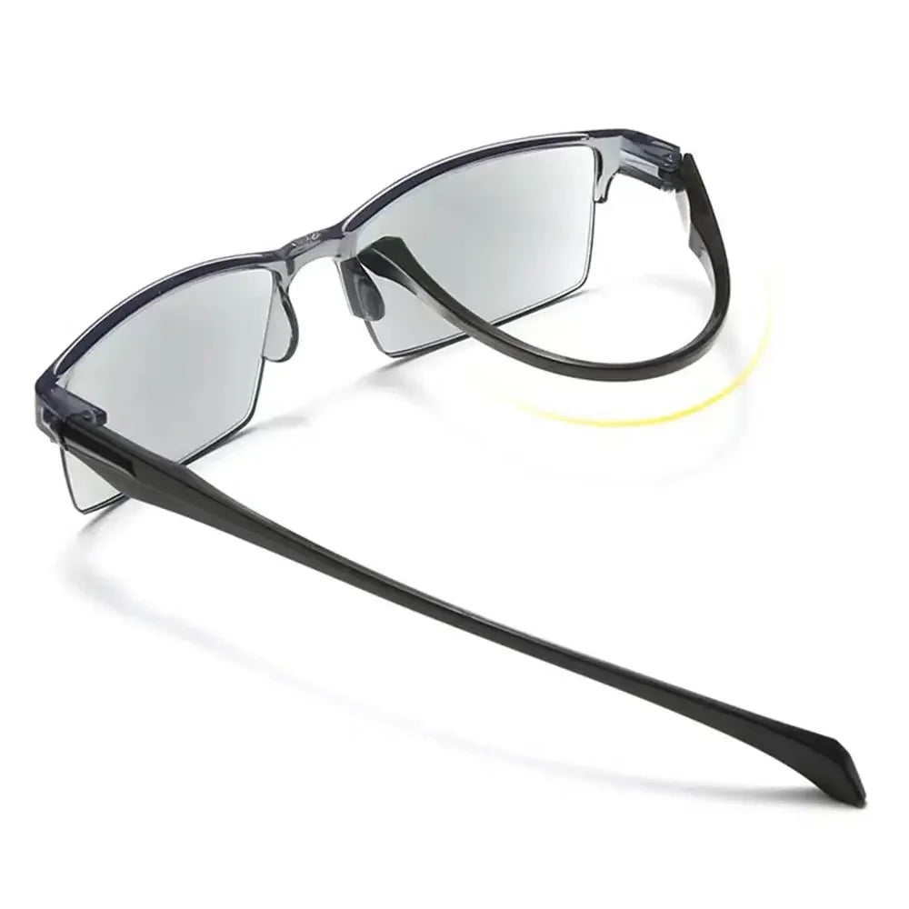 Smart Automatic Zoom Reading Glasses – Autofocus Anti-Blue Ray Half-Rim Eyewear for Near & Far Vision