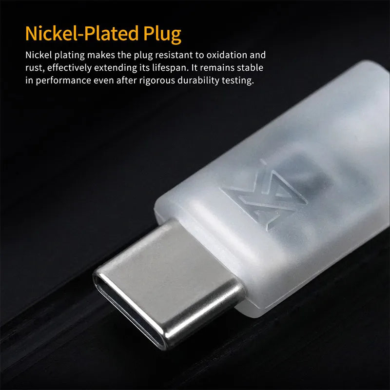 KZ OFC Silver-Plated Earphone Upgrade Cable - Type-C 2PIN Replacement Cable with Optional Microphone