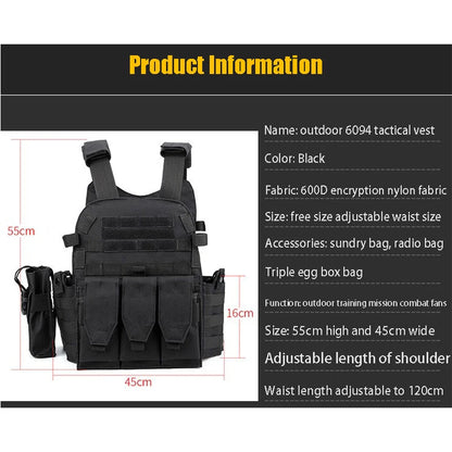 Multi-Function Tactical Vest for Training & Combat - Weight-Bearing CS Training Gear, 1PC Combination
