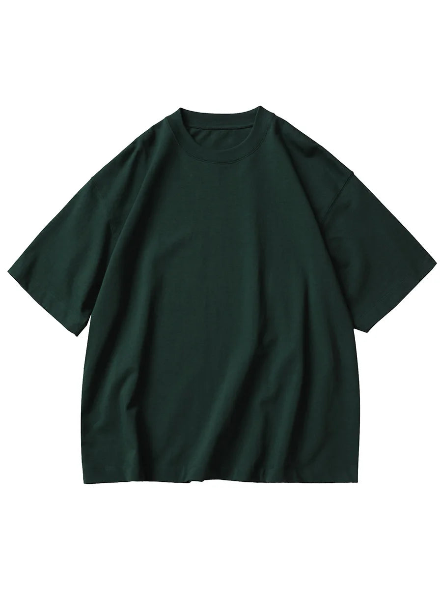 Heavy Cotton Oversized Men’s T-Shirt – 320g Solid Color Drop Shoulder Short Sleeve