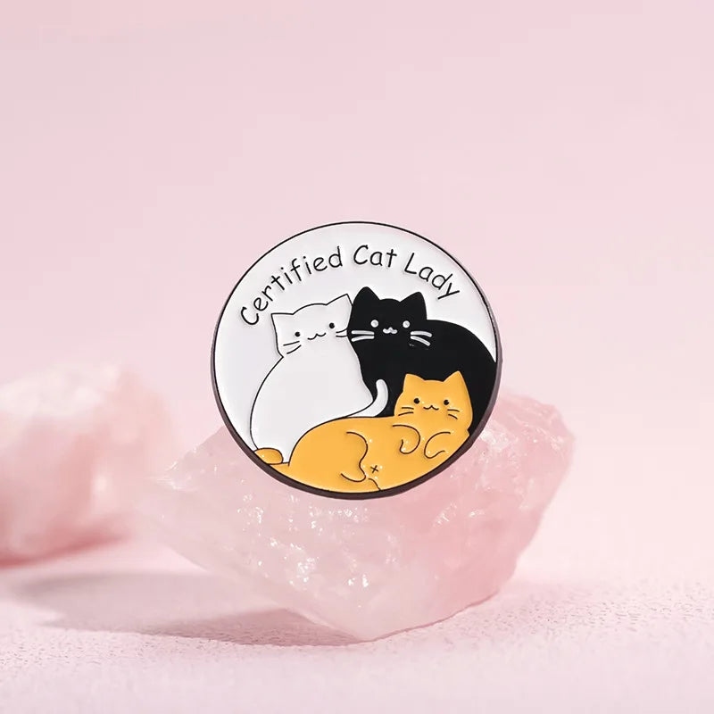 Anti-Depressant Cats Enamel Pin – Cute Cat Jar Brooch Badge for Mental Health Awareness, Cat Lovers & Gift Jewelry