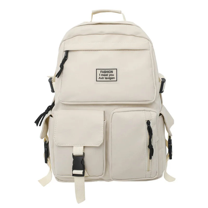 Multi-Pocket Nylon Backpack — Large-Capacity School & Computer Bag for Men & Women