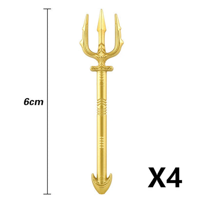 Medieval Figure Weapons Building Blocks Kit – King Sword, Lion Shield, Trident & Double-Edged Axe Battle Toy