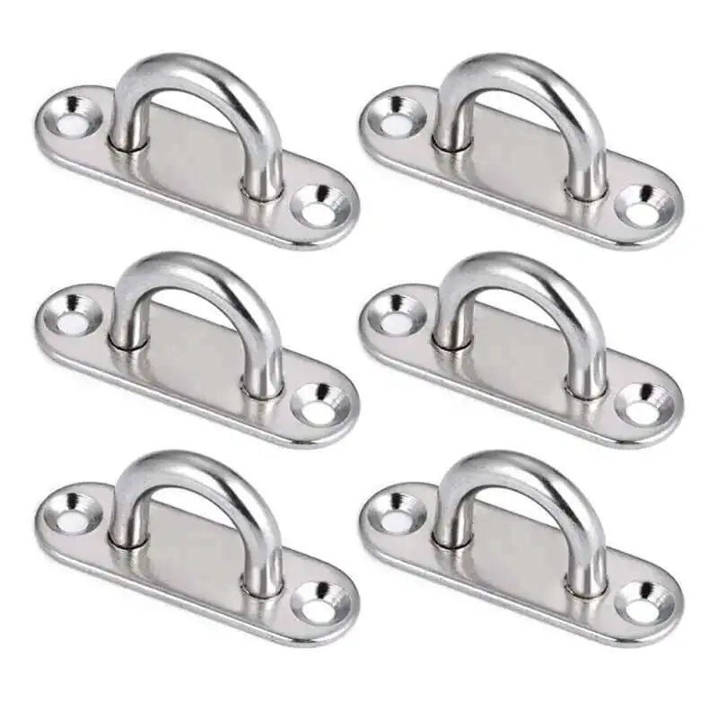 304 Marine Grade Stainless Steel Oval Eye Deck Buckle Staple Set – M5 M6 M8 Fasteners for Boat Shade Sail Mounting