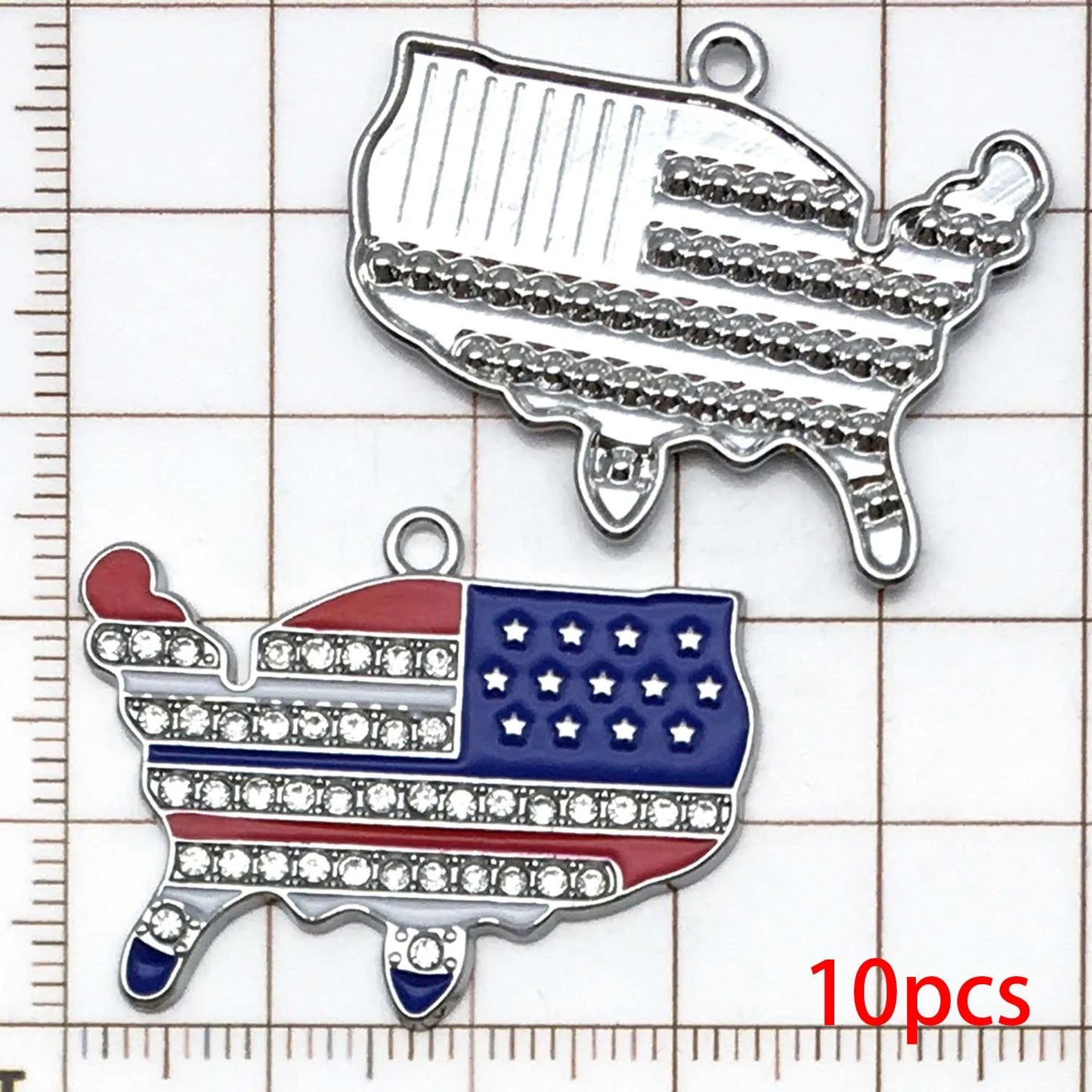 10/13pcs Enamel Flag Charms - Alloy Independence Day Pendants for DIY Bracelets Necklaces & Jewelry Making