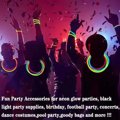 50/100Pcs Glow Sticks - Multicolor Fluorescent Bendable Light Bracelets for Party Events, Celebrations & Fun Supplies