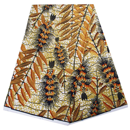 Shine African Ankara Wax Fabric - 6 Yards 100% Cotton Hot Stamping Print for Party Dresses, Sewing & Crafts