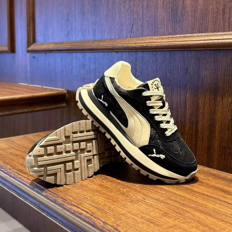 Men’s Casual Sports Shoes - Thick Sole Non-Slip Outdoor Sneakers with Soft Comfort for Summer