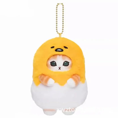 Hot Kawaii Plush Keychain Pendant — Mofusand Shark Cat & Cross-Dressing Hello Kitty/Kuromi Backpack Charm