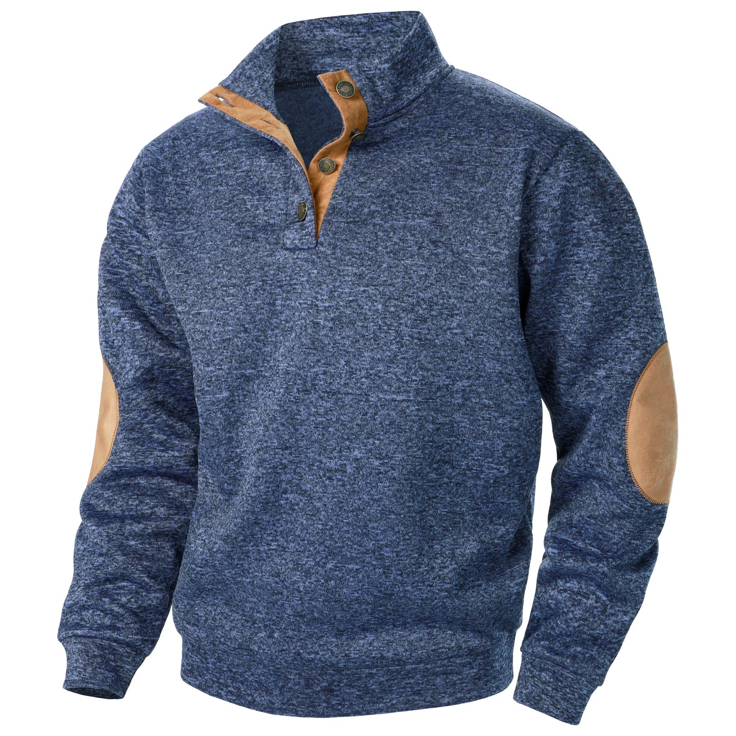 Men's Stand Collar Knit Sweater - Autumn Winter Long Sleeve Casual Knitted Pullover Top
