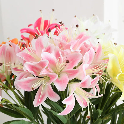 Artificial Silk Lily Bouquet – Creative Fake Flower Arrangement for Living Room, Sweetheart Decoration for Friends
