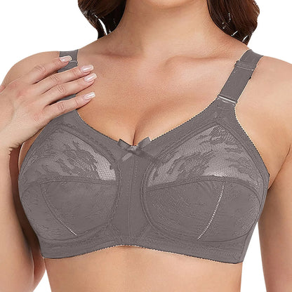 Women's Lace Minimizer Bra - Full Coverage Ultra-Thin Wireless Bra with Adjustable Straps