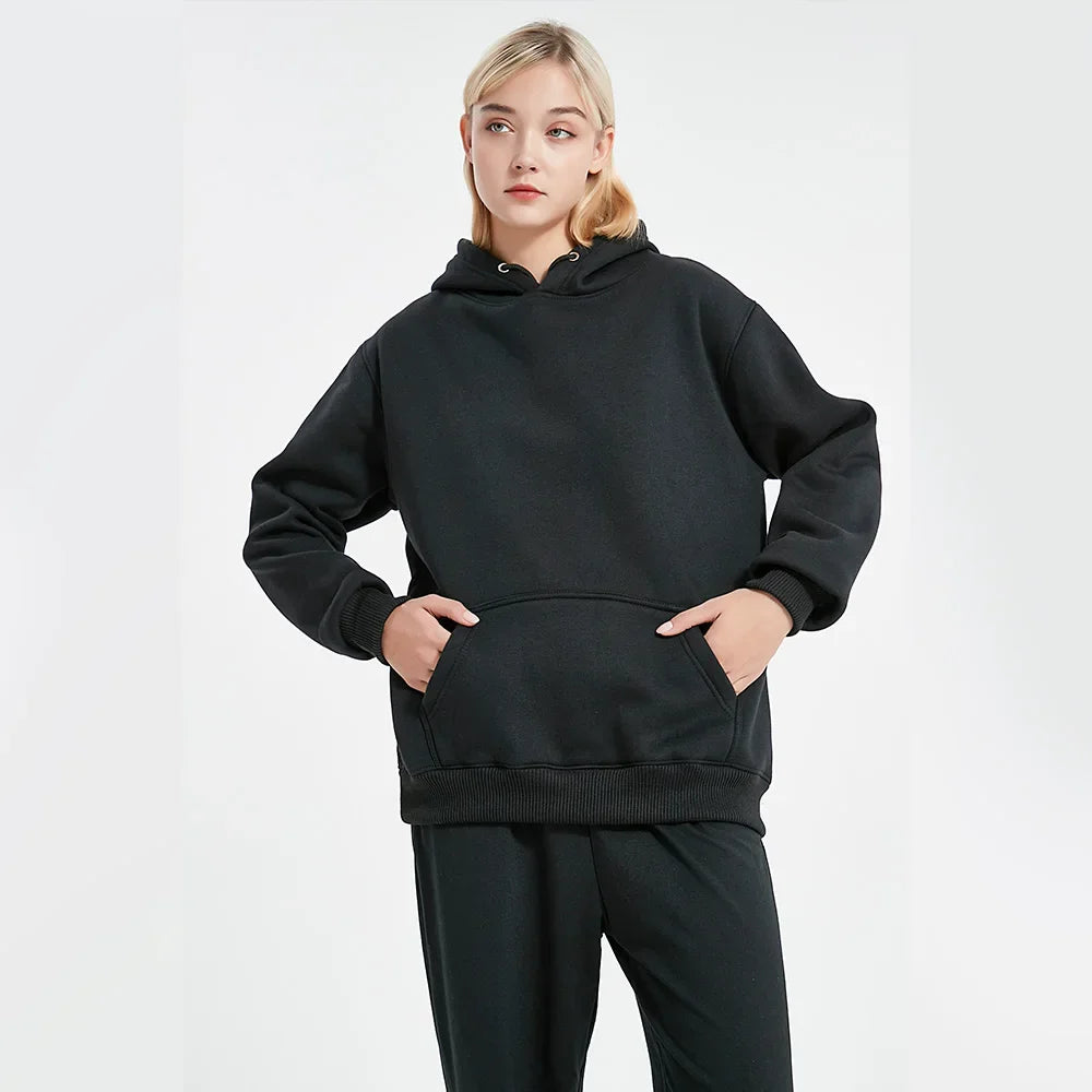 Men’s & Women’s Oversized Hoodies — Casual Fleece Pullover Sweatshirts Warm Spring Autumn Tops Black & Multi-Color