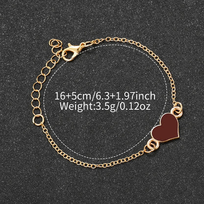 2PCS Women’s Quartz Watch & Heart Bracelet Set - Arabic Dial Square Silicone Strap Wristwatch