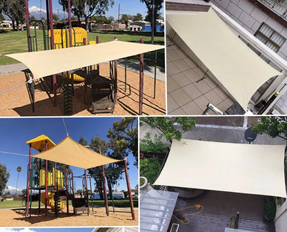 Outdoor Waterproof Sun Shade Sail – Rectangle Canvas Awning for Garden, Terrace, Pool & Car Sun-Shelter