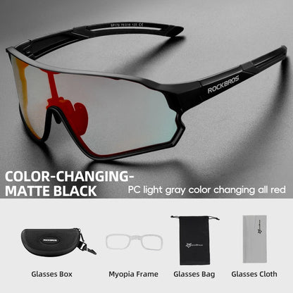 ROCKBROS MTB/Road Bike Glasses – UV400 Polarized Photochromic Cycling Eyewear