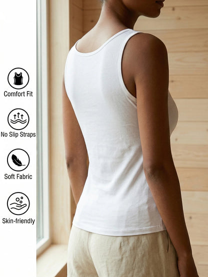 Women’s Lace Trim V-Neck Camisole Sleeveless Tank Top – Casual Elegant Solid Color Comfortable Daily Undershirt Vest
