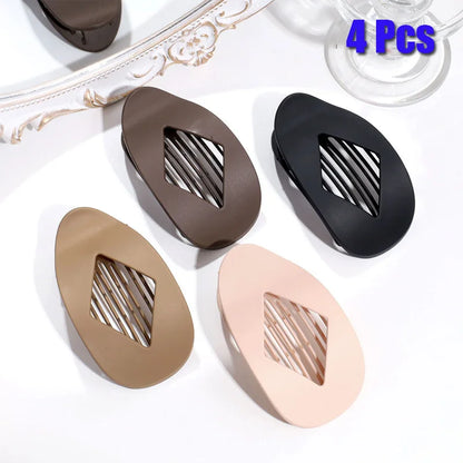 Women’s Fashion Oval Leopard Flat Hair Claw Clip – Acrylic Matte Curved Barrettes for Stylish Everyday Hair Styling Accessories