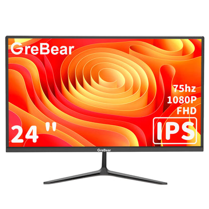 GreBear 24-Inch IPS Computer Monitor – FHD 1080p, 99% sRGB, Ultra Slim LED, 5ms Response, Low Blue Light