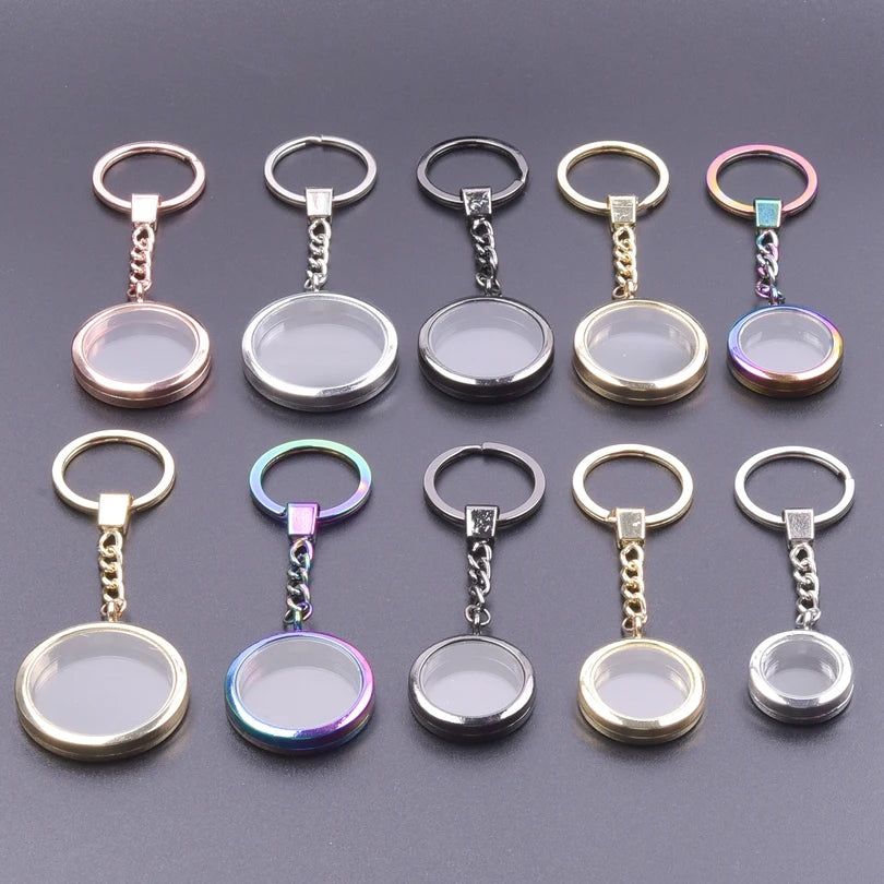 25-40mm Round Openable Reliquary Locket - Photo Memory Pendant, Cremation Ashes Keepsake, Glass Keychain & Memorial Jewelry