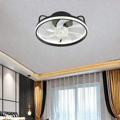 Modern LED Ceiling Fan Light with DC Motor - 6 Speed, Timer, Low Floor Attic Fan, Remote Control Decorative Light
