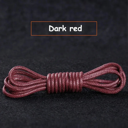 Cotton Waxed Shoe Laces - Round Leather Style Waterproof Replacement Laces for Oxford Shoes & Boots