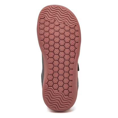 HOBIBEAR Kids Wide Toe Barefoot Shoes – Minimalist Hook & Loop Sneakers, Lightweight Artificial Leather Mesh for Little & Big Kids
