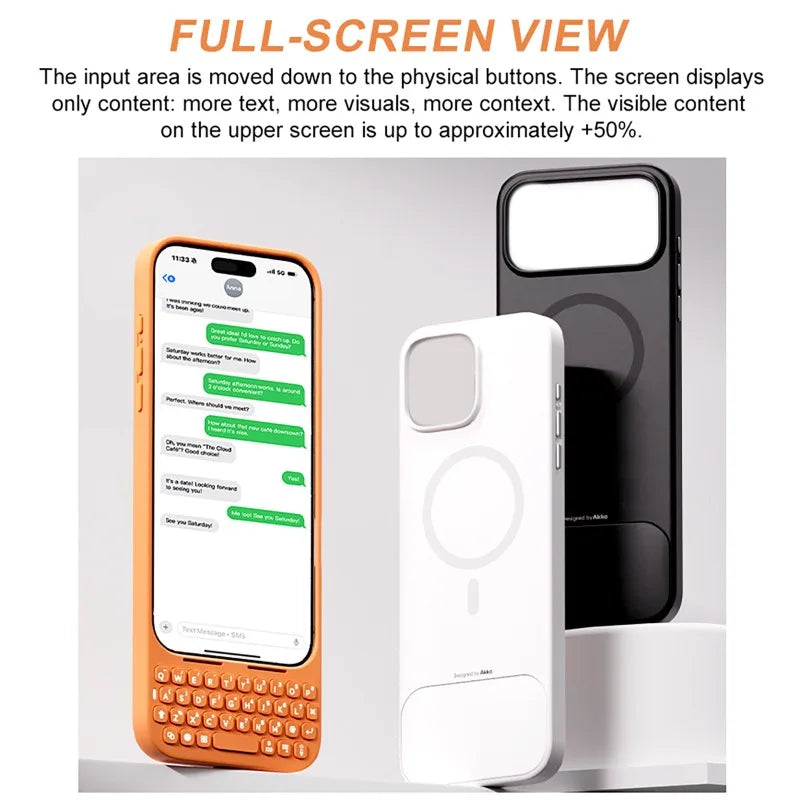 Magnetic Phone Case with Keyboard - All-in-One Wired External Keyboard Case for iPhone 16 Pro Max & 17 Pro Max