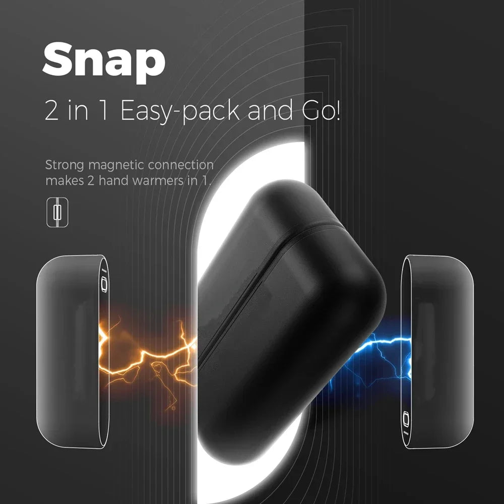 2-in-1 Portable Magnetic Rechargeable Hand Warmer – Compact Electric Pocket Heater for Outdoors & Tech Gifts