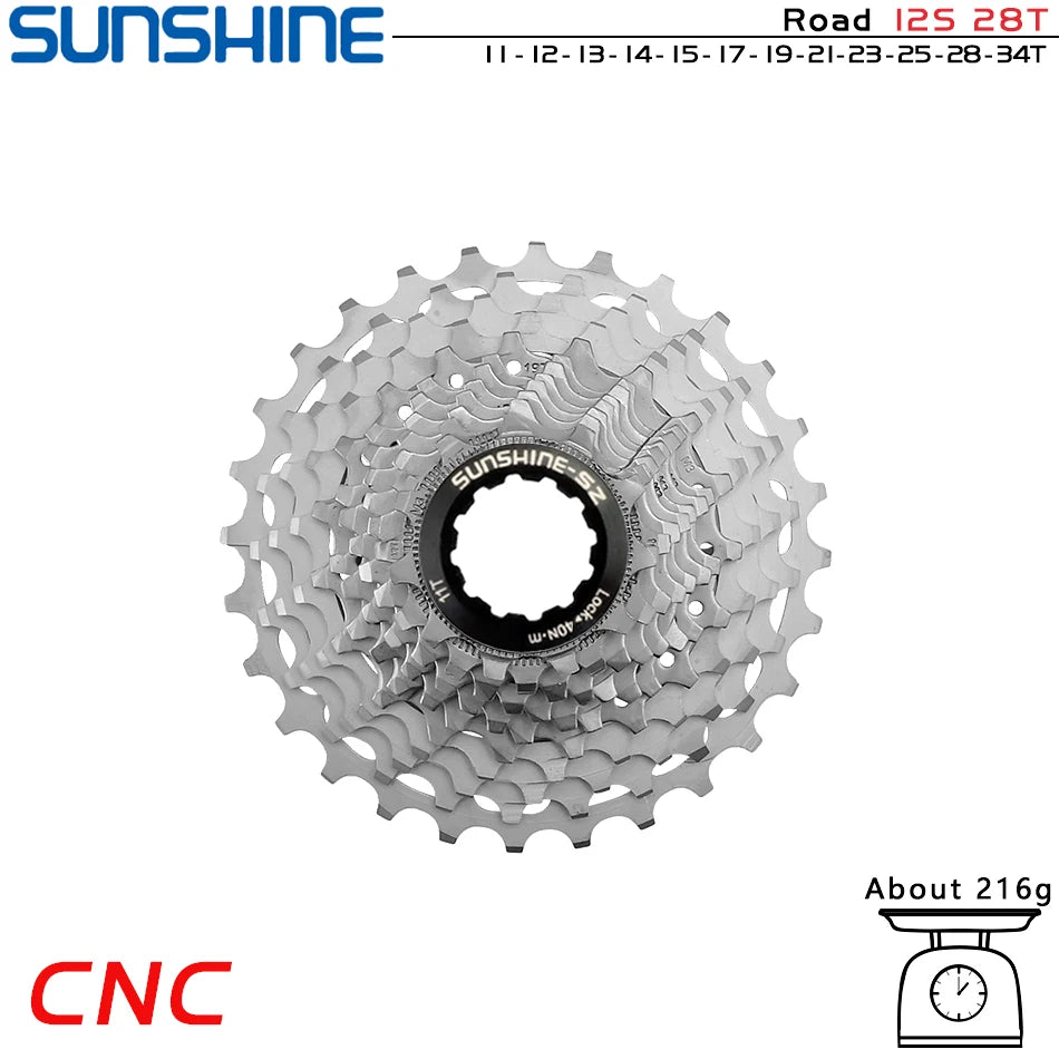 GOLDIX Ultralight CNC Road Bike Cassette — 11/12-Speed 28T-36T Sprocket for SHIMANO HG, K7 11S/12S