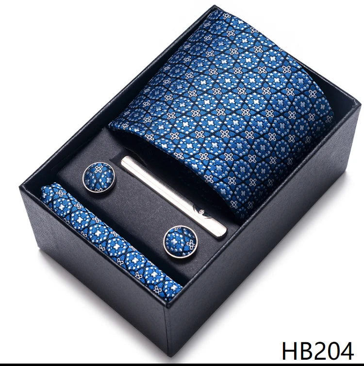 Men’s Tie and Pocket Square Gift Set – 2023 Mixed Colors Paisley Necktie in Box, Wedding Suit Accessory