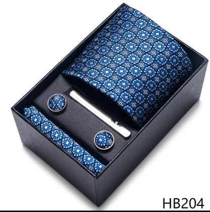 Men’s Tie and Pocket Square Gift Set – 2023 Mixed Colors Paisley Necktie in Box, Wedding Suit Accessory