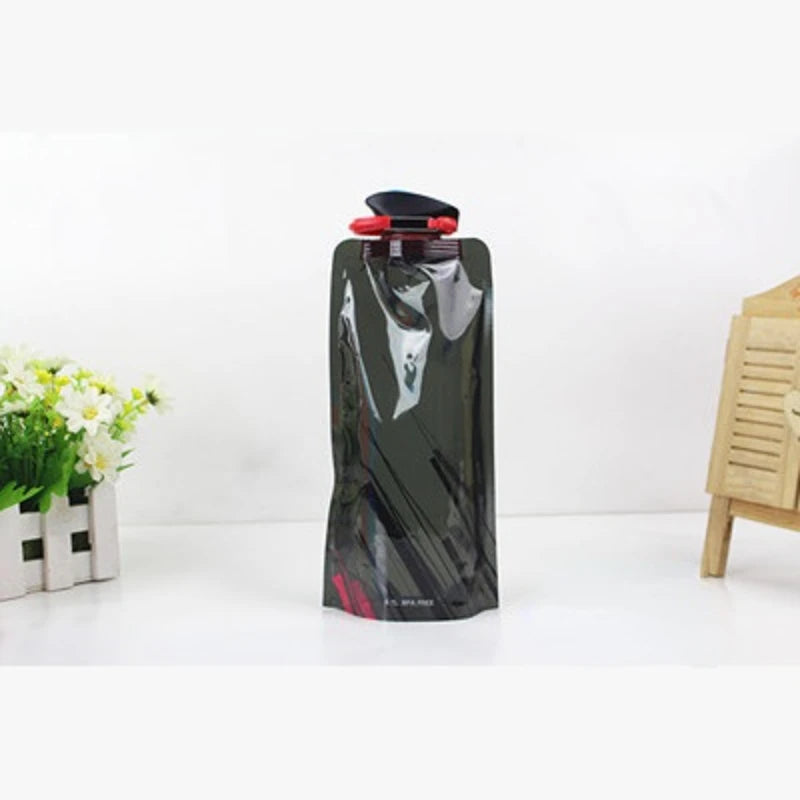 1Pc Portable Foldable Water Bag - Ultralight Soft Flask Bottle for Outdoor Sports, Hiking, Camping, Folding Water Bucket