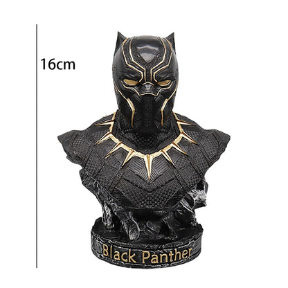 16CM Iron Man Panther Bust - Marvel Avengers Anime Figure Statue, Large Resin Living Room Ornament, Collectible Gift Toy