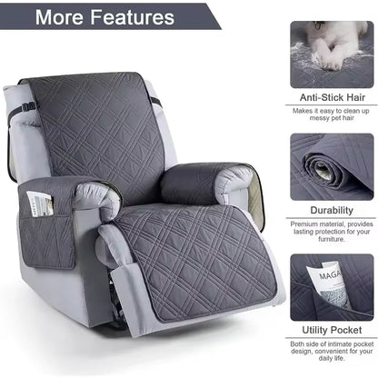 100% Waterproof Recliner Chair Cover – Non-Slip Recliner Slipcover with Pocket for Bedroom, Office & Living Room