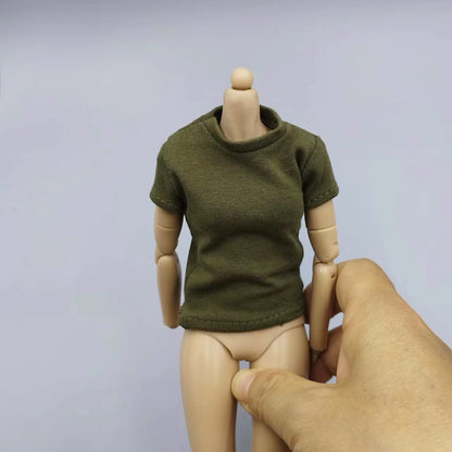 1/6 Scale Black T-Shirt for 12" (30cm) Action Figures — Male & Female DIY Model Accessories